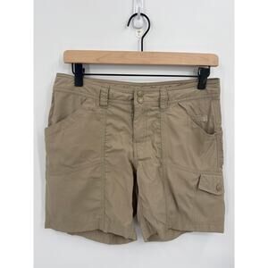 The North Face Hiking Shorts Womens Size 4 Long Khaki Nylon Cargo